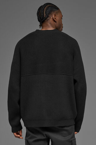 سترة Alo Yoga Domain Shift Rib Knit - أسود in Kuwait
