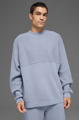 سترة Alo Yoga Domain Shift Rib Knit Crew - الشتاء الصقيع in Kuwait