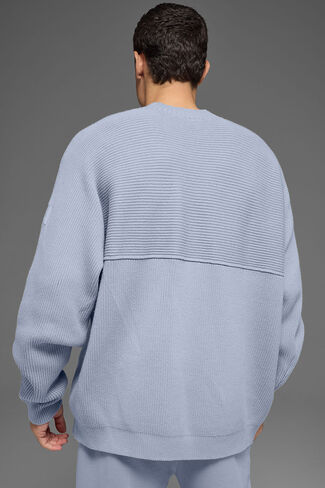 سترة Alo Yoga Domain Shift Rib Knit Crew - الشتاء الصقيع in Kuwait