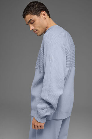 سترة Alo Yoga Domain Shift Rib Knit Crew - الشتاء الصقيع in Kuwait