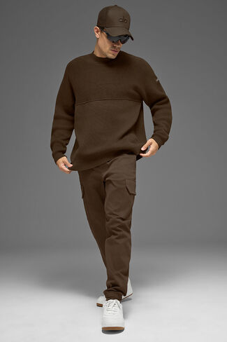 سترة Alo Yoga Domain Shift Rib Knit Crew - إسبرسو in Kuwait