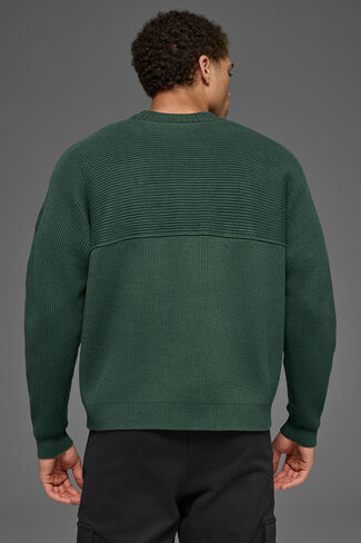 Alo Yoga Domain Shift Rib Knit Sweater Crew - Clover Green in Saudi Arabia
