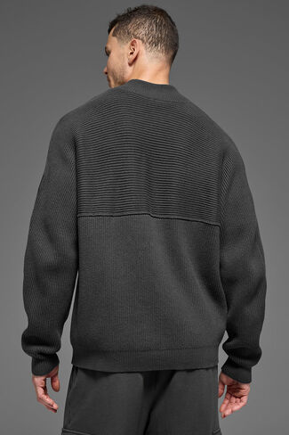 سترة Alo Yoga Domain Shift Rib Knit بسحاب 1/4 - أنثراسايت in Kuwait