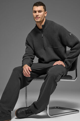 سترة Alo Yoga Domain Shift Rib Knit بسحاب 1/4 - أنثراسايت in Kuwait