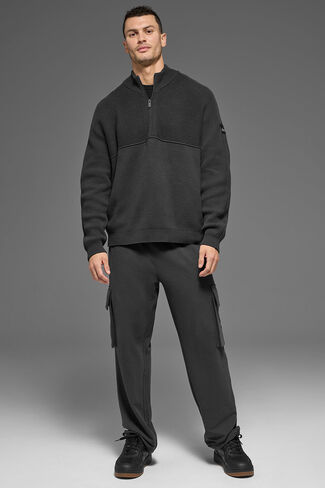 سترة Alo Yoga Domain Shift Rib Knit بسحاب 1/4 - أنثراسايت in Kuwait