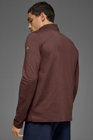 Alo Yoga Conquer 1/4 Zip Reform Long Sleeve - Brownstone in Kuwait