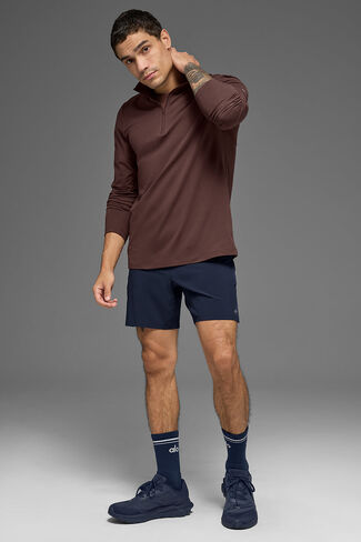 Alo Yoga Conquer 1/4 Zip Reform Long Sleeve - Brownstone in Kuwait