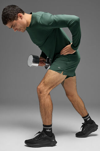 ألو يوجا كونكر ريفورم بأكمام طويلة وياقة دائرية - أخضر برسيم in Kuwait