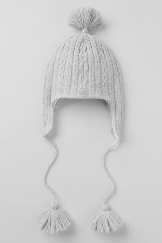 قبعة Alo Yoga Cable Knit Winter Bliss Earflap - رمادي منقط رياضي - رمادي منقط رياضي / مقاس واحد in Kuwait
