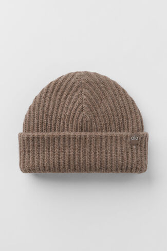 Alo Yoga Courchevel Cashmere Beanie - جبال الألب كاكاو هيذر - جبال الألب كاكاو هيذر / مقاس واحد in Saudi Arabia