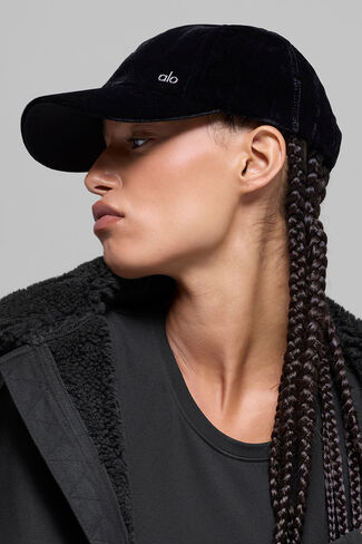 Alo Yoga Velvet Off-Duty Cap - Black - Black / One Size in Kuwait