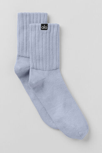 Alo Yoga Unisex Half-Crew Scrunch Sock - Winter Frost in Kuwait