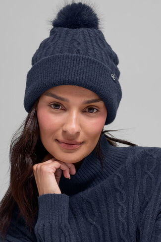 قبعة Alo Yoga Cable Knit Winter Bliss - كحلي - كحلي / مقاس واحد in Kuwait