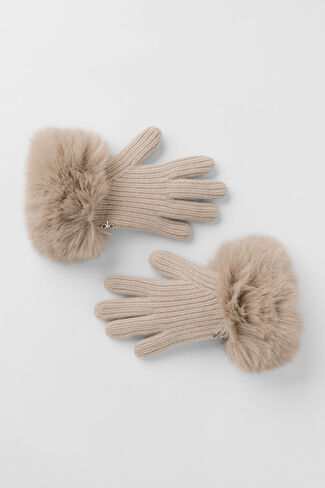 Alo Yoga Courchevel Cashmere Gloves - Oat Heather in Saudi Arabia