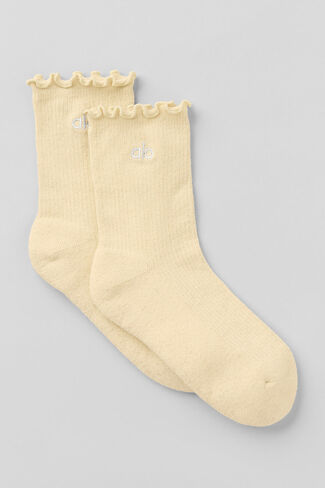 Alo Yoga Women's Lettuce Edge Sock - Candlelight Yellow in Kuwait