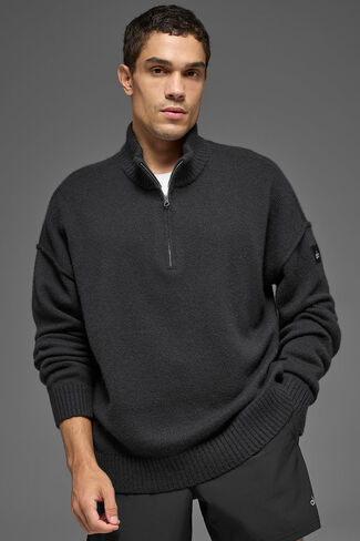 Alo Yoga Wool Cashmere New Class 1/4 Zip Pullover - Black in Kuwait
