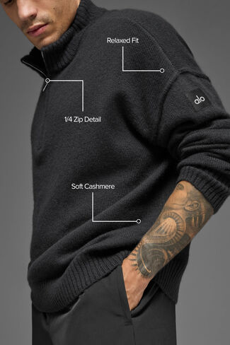 Alo Yoga Wool Cashmere New Class 1/4 Zip Pullover - Black in Kuwait