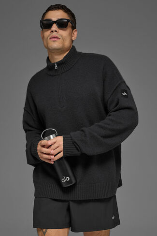 Alo Yoga Wool Cashmere New Class 1/4 Zip Pullover - Black in Kuwait