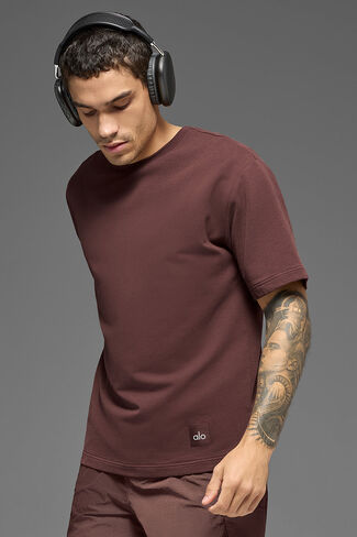 Alo Yoga Double Take Short Sleeve - Brownstone in Saudi Arabia
