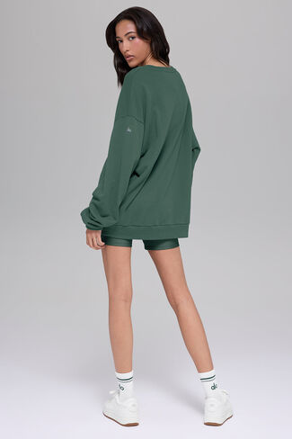 Alo Yoga Chill Crew Neck Pullover - Clover Green in Saudi Arabia