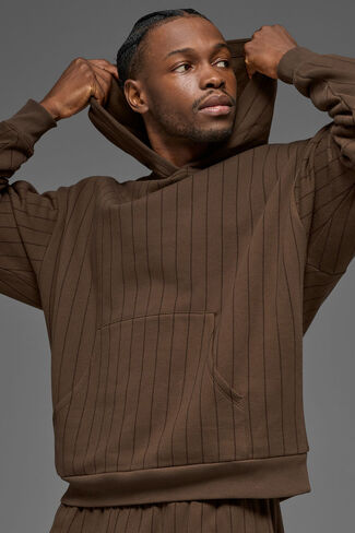 Alo Yoga Pinstripe Hoodie - Espresso Pinstripe in Saudi Arabia