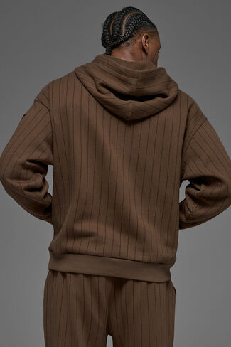 Alo Yoga Pinstripe Hoodie - Espresso Pinstripe in Saudi Arabia