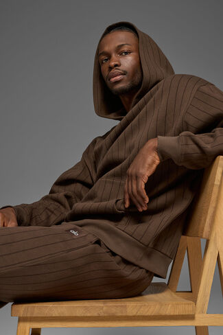 Alo Yoga Pinstripe Hoodie - Espresso Pinstripe in Saudi Arabia