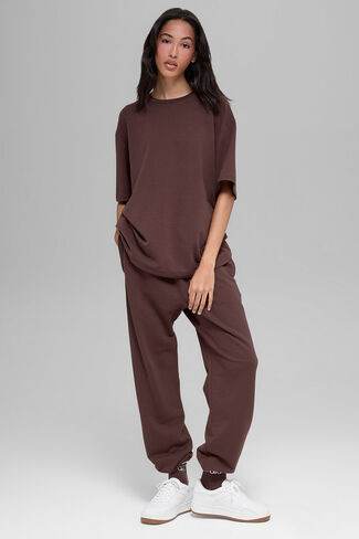 ألو يوجا دبل تيك كم قصير - بني ستون in Kuwait