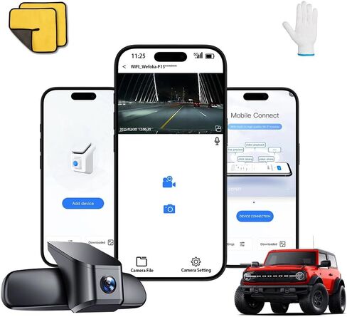 4K Dash Cam Fit for Ford Bronco 2021 2022 2023 2024, Does Not Fit 2025 Bronco, Does Not Fit Ford Bronco Sport, WiFi & App, 128GB Card (F10pro) in Saudi Arabia