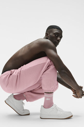 Alo Yoga Unisex Half-Crew Throwback Sock - Vintage Pink/White in Kuwait