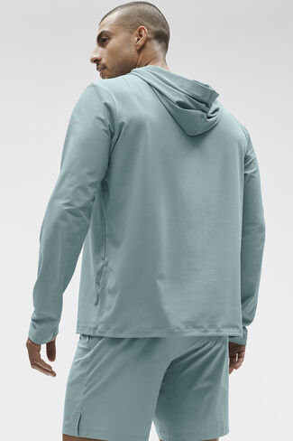 Alo Yoga Conquer Reform Long Sleeve With Hood - Desert Sage in Kuwait