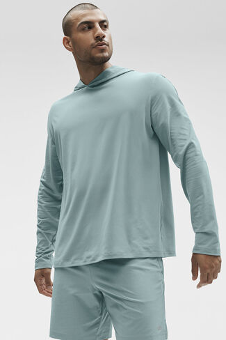 Alo Yoga Conquer Reform Long Sleeve With Hood - Desert Sage in Kuwait