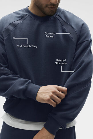 Alo Yoga Field سويت شيرت برقبة دائرية - كحلي in Kuwait