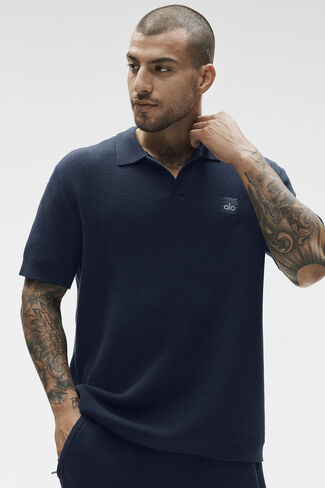 سترة بولو منسوجة من Alo Yoga Sports Club - كحلي in Kuwait