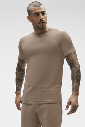 Alo Yoga Conquer Reform Crewneck Short Sleeve - Gravel in Kuwait