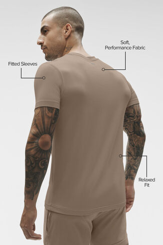 Alo Yoga Conquer Reform Crewneck Short Sleeve - Gravel in Kuwait