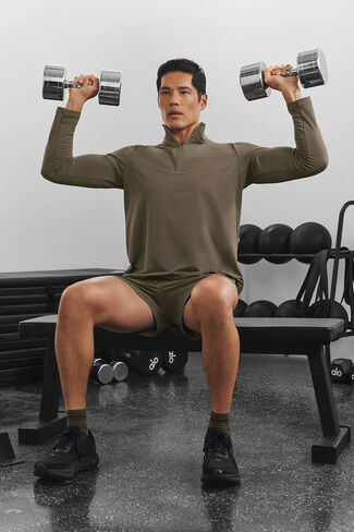 ألو يوجا كونكر 1/4 سحاب ريفورم كم طويل - شجرة زيتون in Kuwait