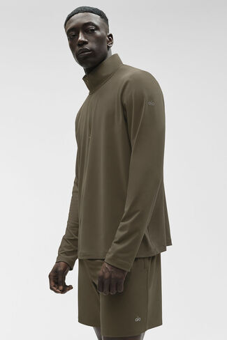 ألو يوجا كونكر 1/4 سحاب ريفورم كم طويل - شجرة زيتون in Kuwait