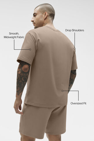 Alo Yoga Double Take Short Sleeve - Gravel in Saudi Arabia