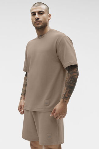 Alo Yoga Double Take Short Sleeve - Gravel in Saudi Arabia