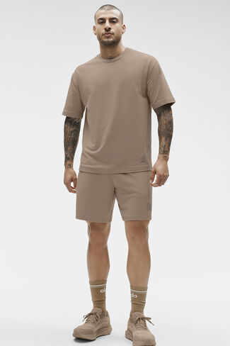 Alo Yoga Double Take Short Sleeve - Gravel in Saudi Arabia