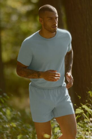 Alo Yoga ALO Vapor Crewneck كم قصير - ديزرت سيج in Kuwait