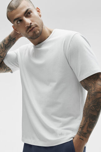 Alo Yoga Essential Short Sleeve Street Tee - White in Kuwait