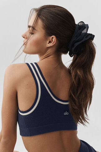 Alo Yoga Mesh Sweet Nothing Oversize Scrunchie - Navy - Navy / One Size in Kuwait