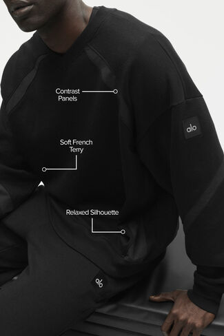 Alo Yoga Field Crew Neck Sweatshirt - Black in Kuwait