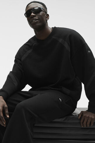 Alo Yoga Field Crew Neck Sweatshirt - Black in Kuwait