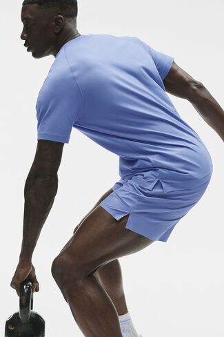 Alo Yoga ALO Vapor Crewneck كم قصير - أزرق بروفانس in Kuwait