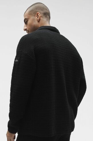 Alo Yoga Shift Knit بأكمام طويلة - أسود in Kuwait
