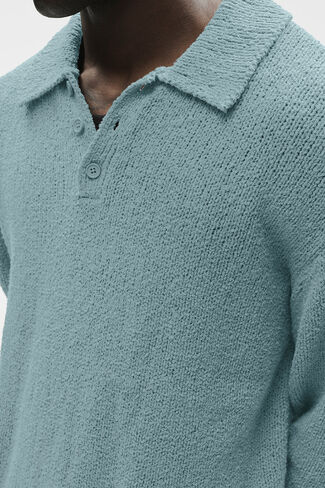 بولو يوجا منسوج بأكمام طويلة من Alo Yoga - ديزرت سيج in Kuwait