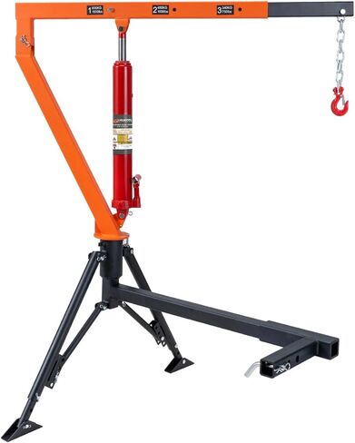 Rugcel 1000 lb Stretchable Receiver Hitch Mounted Hydraulic Swivel Pickup Truck Crane, with Three Boom Capacities of 500 lb, 750 lb and 1000 lb, is Used for Lifting Cargo in Industry, Construction in Saudi Arabia